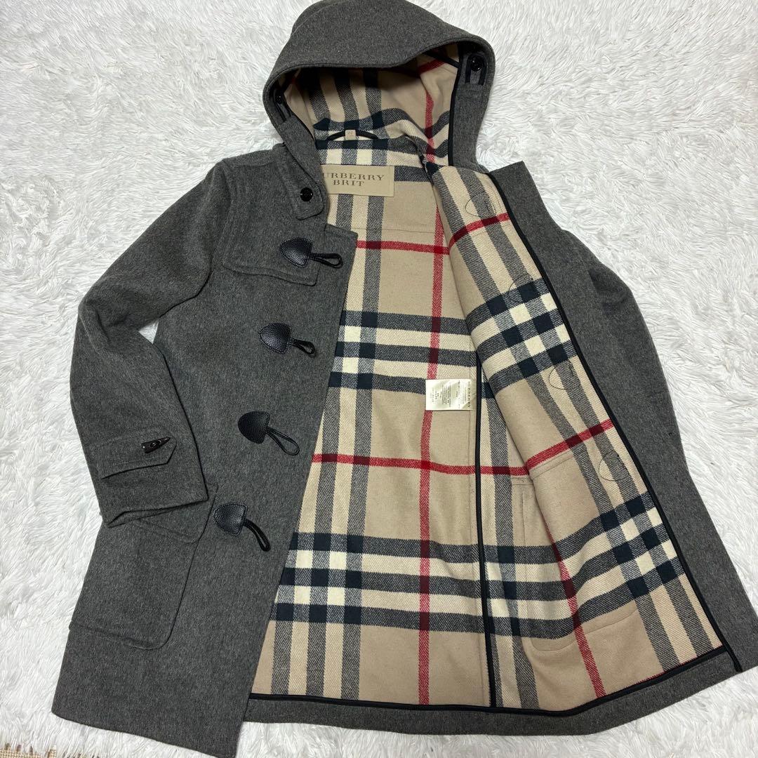 BURBERRY BRID ダッフルコート　裏地ノバチェック　ウール　牛革