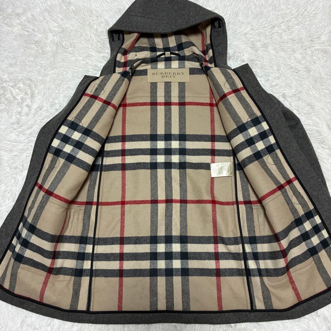 BURBERRY BRID ダッフルコート　裏地ノバチェック　ウール　牛革