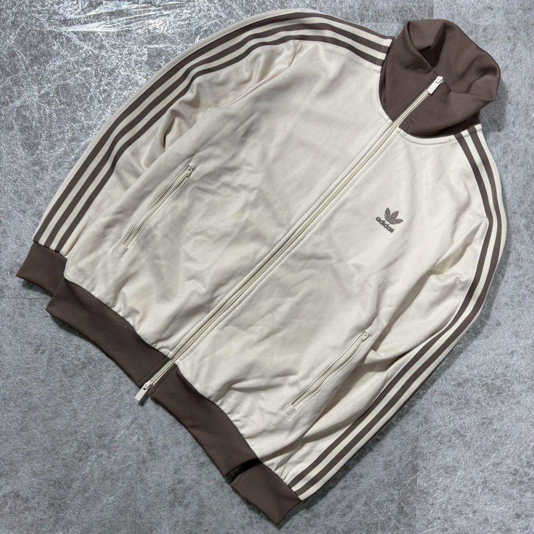 好配色 アディダス アディカラー トラックジャケット ベージュ ブラウン L