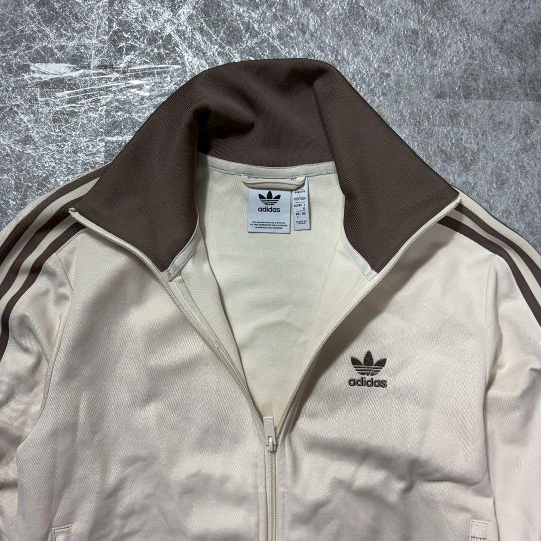 好配色 アディダス アディカラー トラックジャケット ベージュ ブラウン L