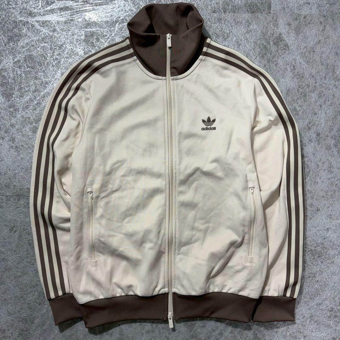 好配色 アディダス アディカラー トラックジャケット ベージュ ブラウン L