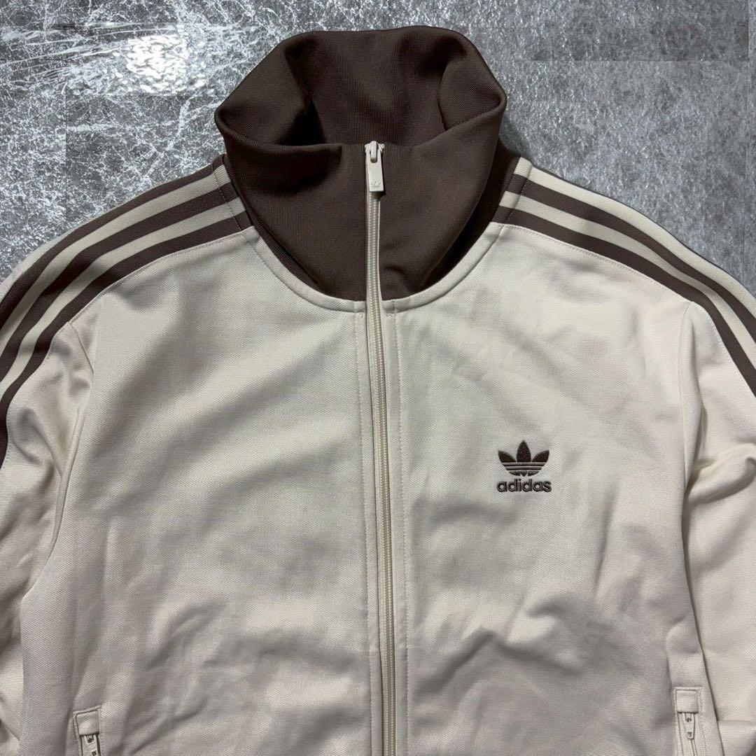 好配色 アディダス アディカラー トラックジャケット ベージュ ブラウン L