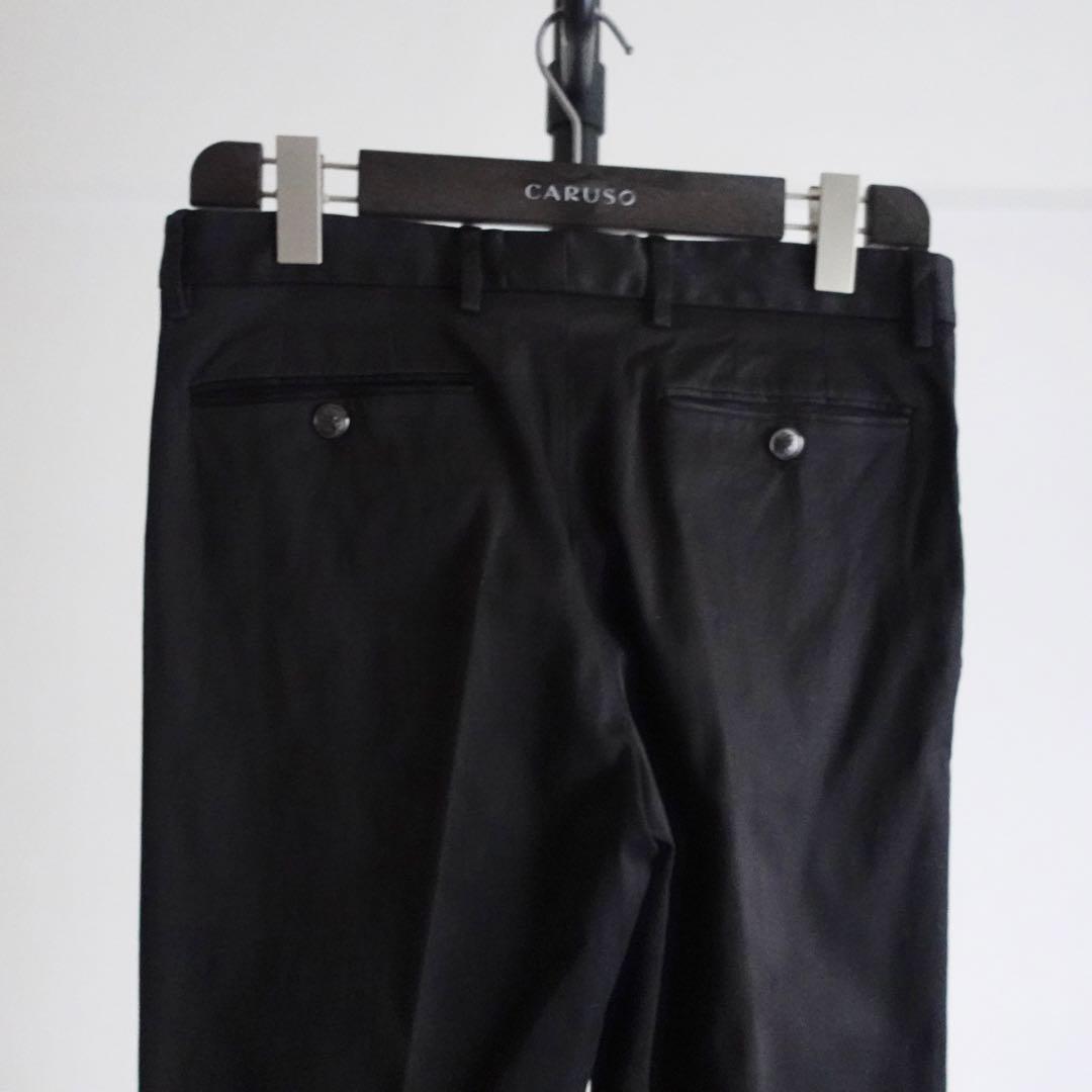 1990s VERSACE ライトモールスキン　ワイドトラウザーズ　ブラック