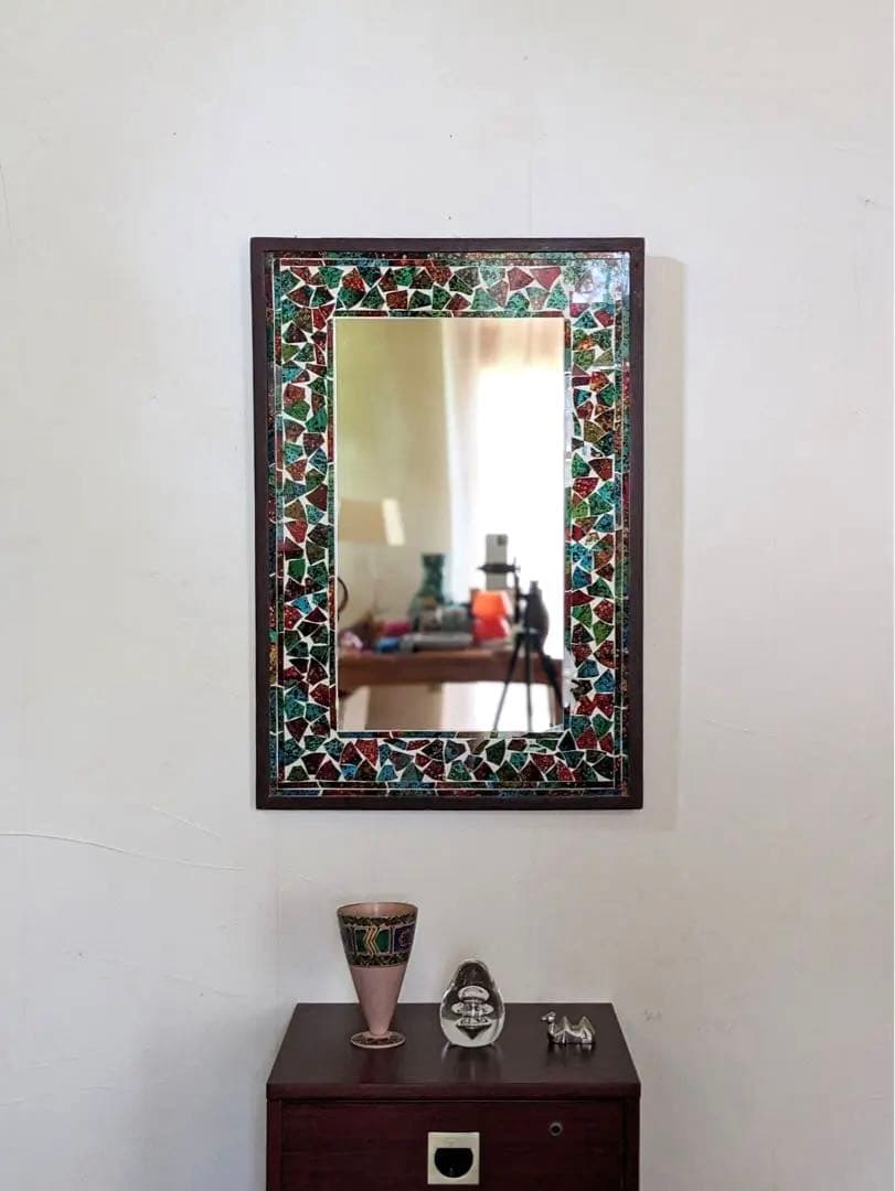 【rin】ステンドグラスの壁掛けミラー