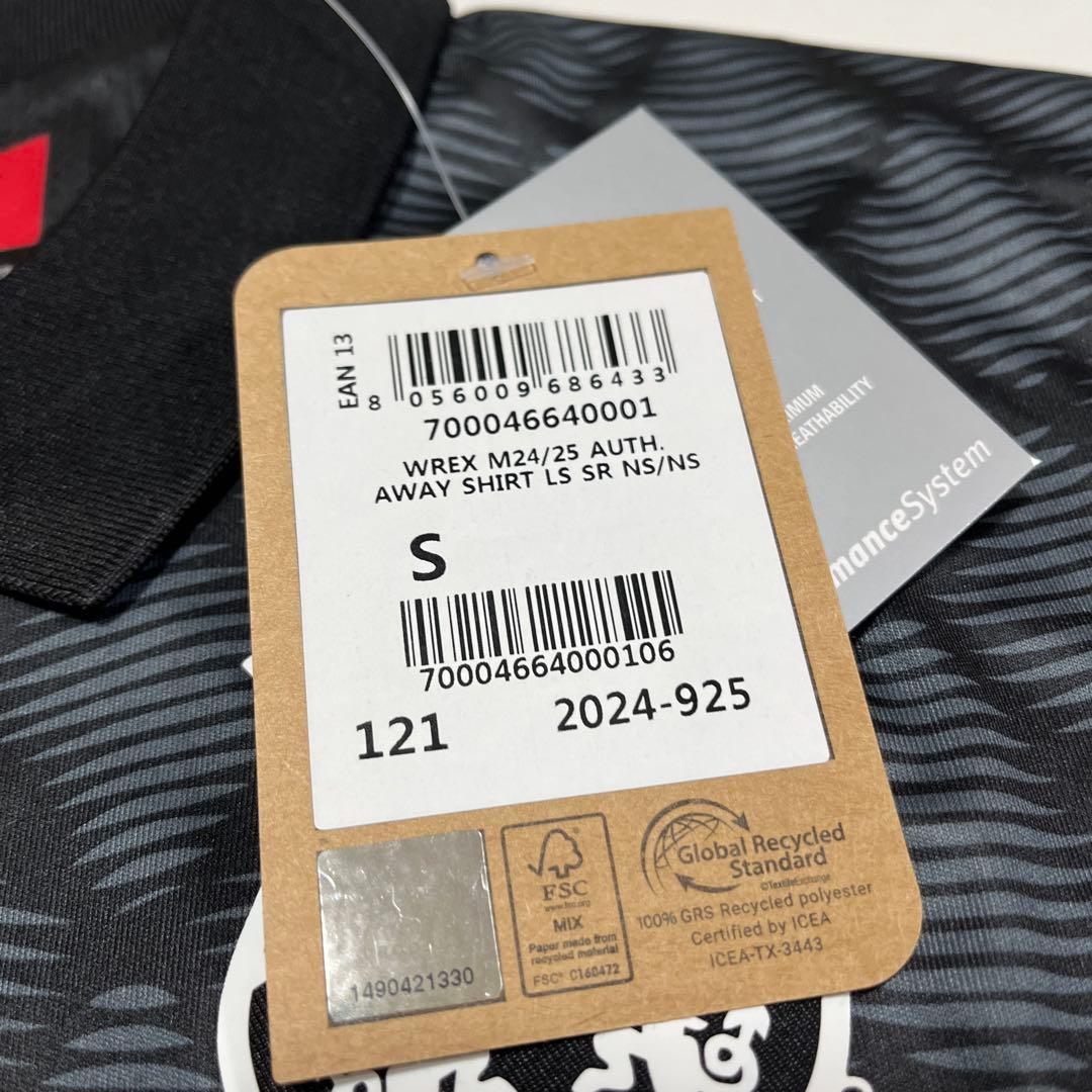 macron レクサム 長袖ユニフォーム Sサイズ 黒 アウェイ