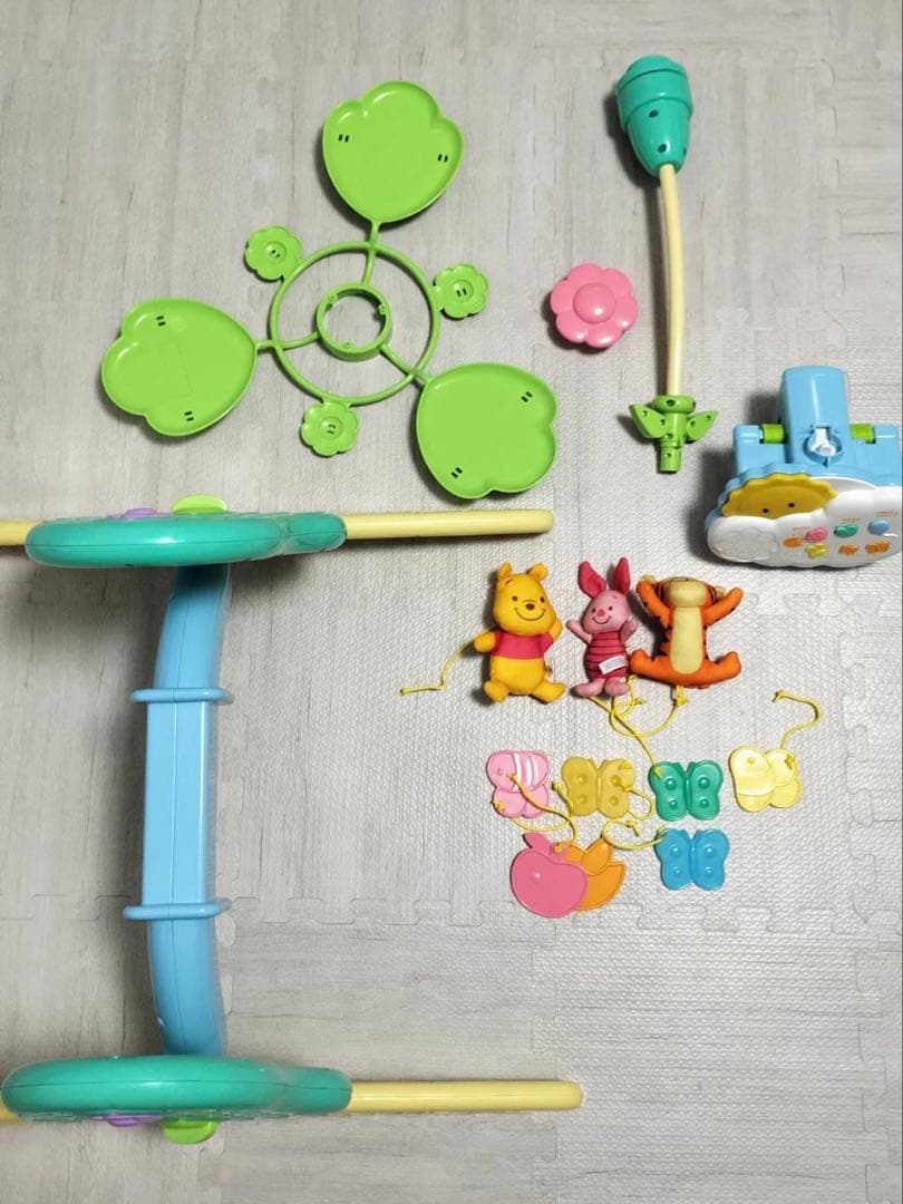 【美品/完品】くまのプーさんえらべる回転6WAYジムにへんしんメリー プーメリー