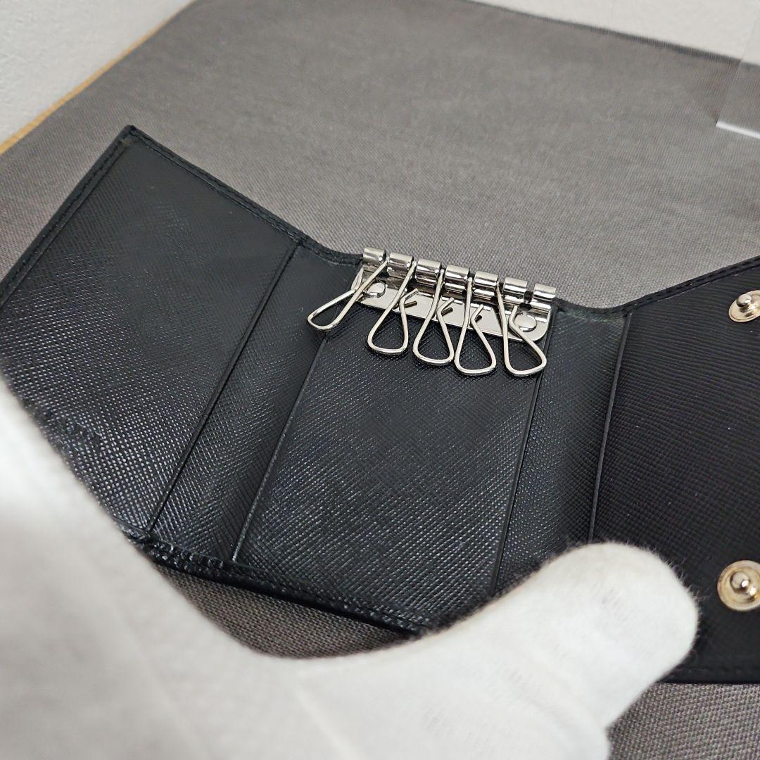 PRADA プラダ サフィアーノレザー 6連キーケース BLACK