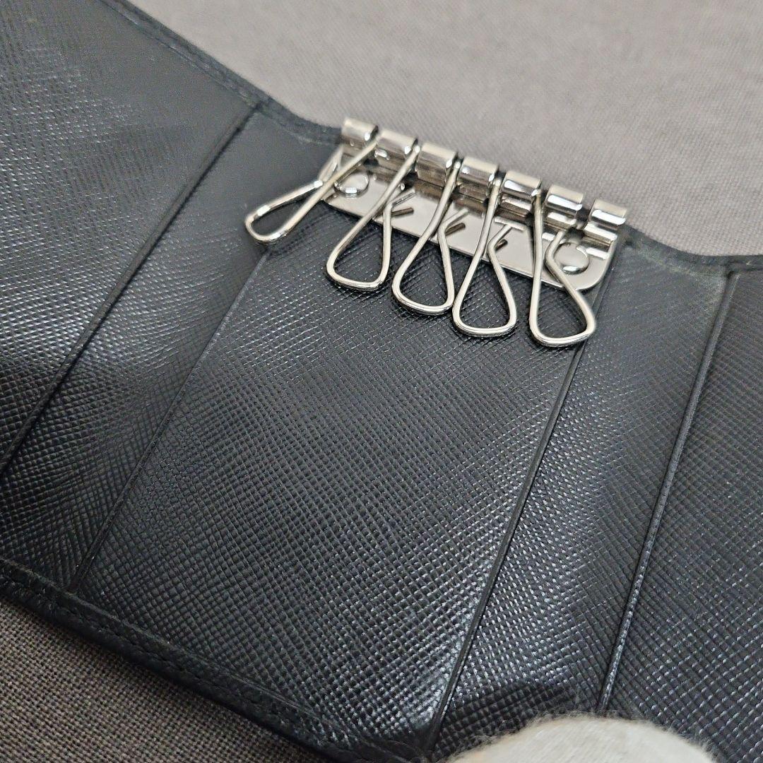 PRADA プラダ サフィアーノレザー 6連キーケース BLACK