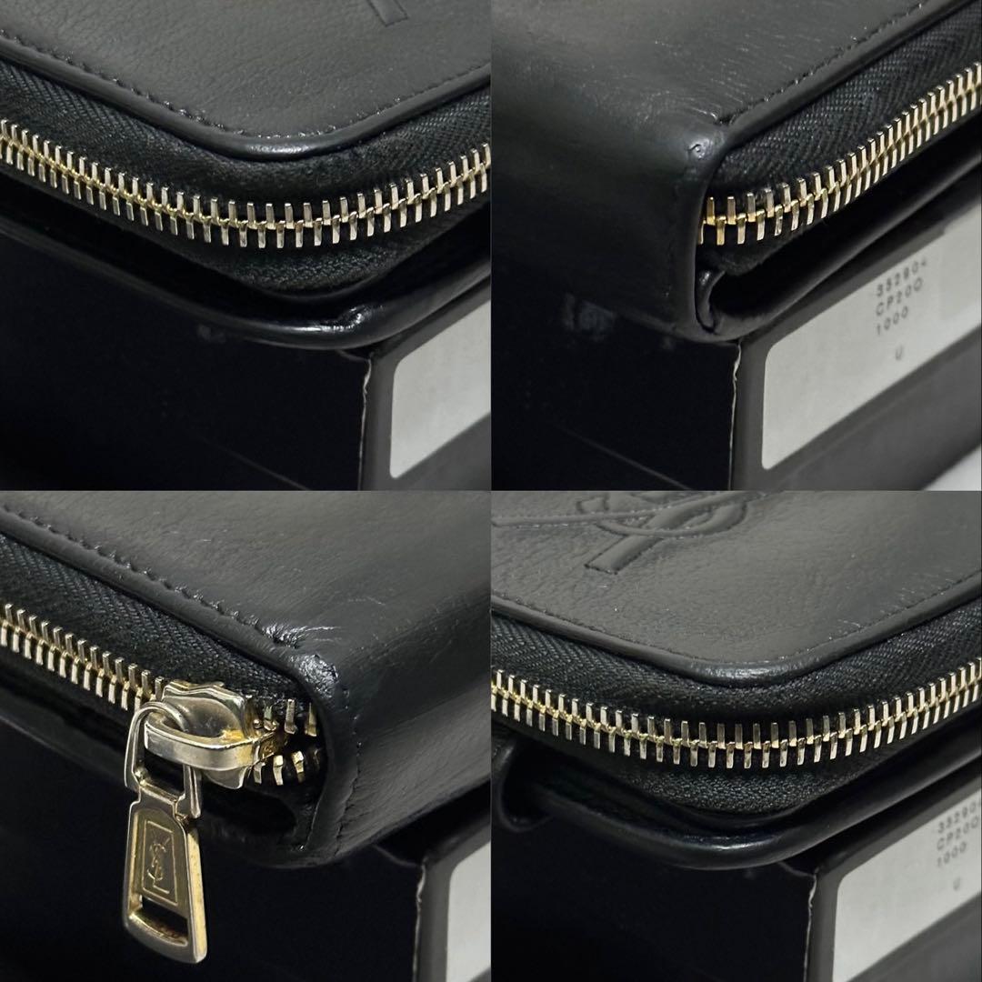 Yves Saint Laurent 折り財布　ラウンドファスナー　カサンドラ