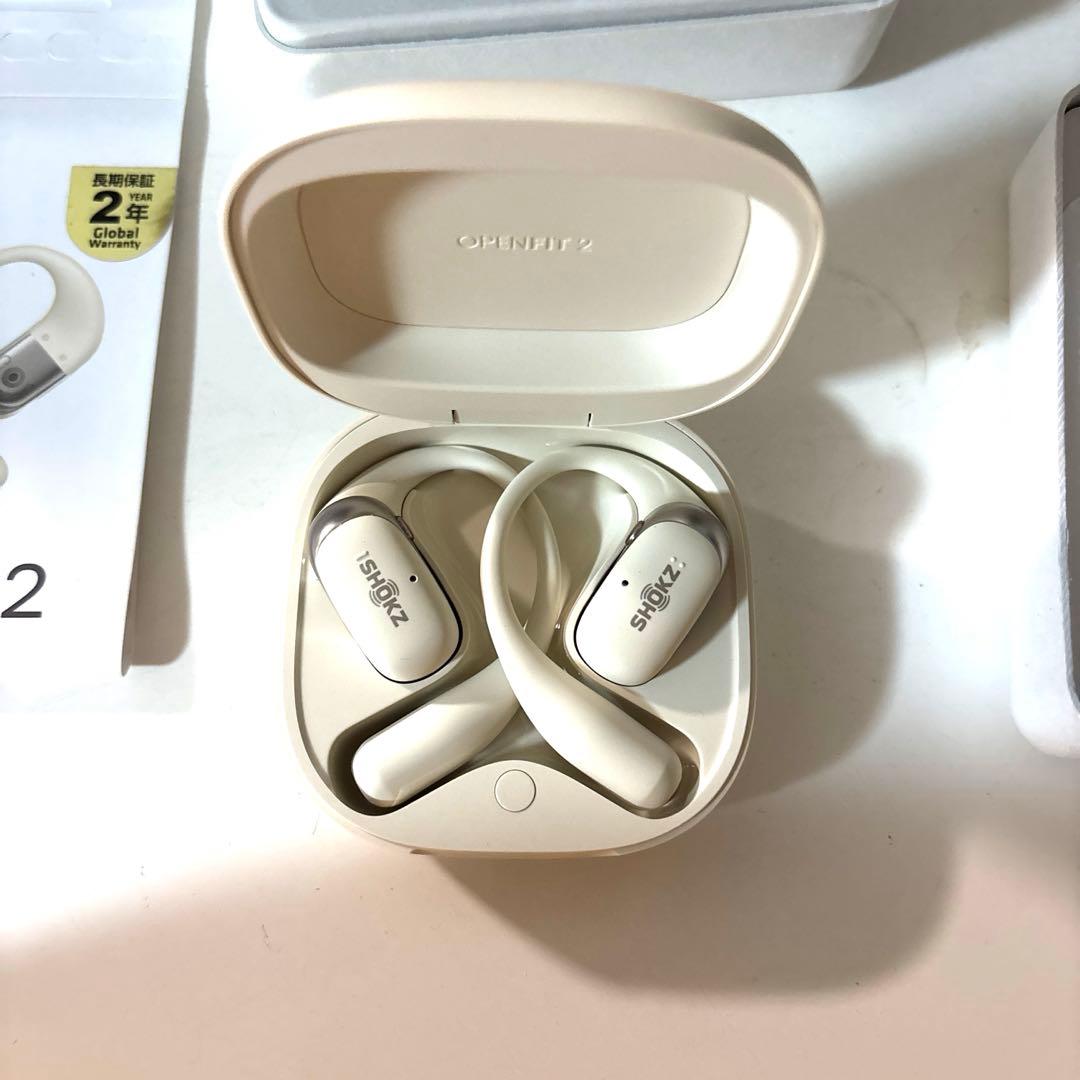 Shokz OpenFit 2 オープンイヤーヘッドホン ベージュ