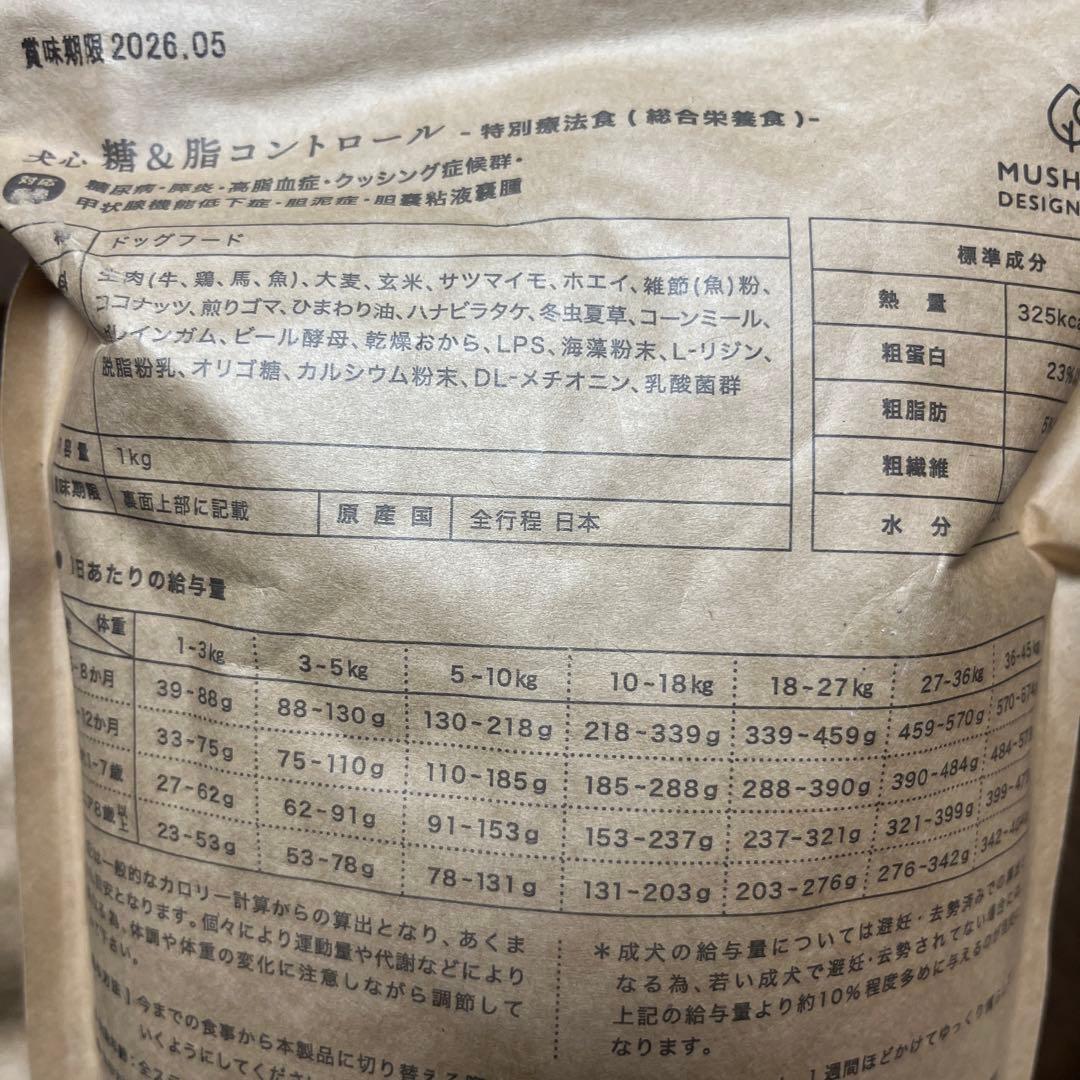 犬心 糖＆脂コントロール　1kg×3袋