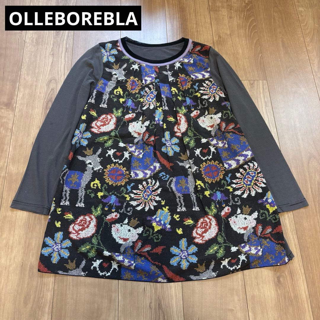 OLLEBOREBLA アルベロベロ　チュニック　再織り風柄プリント　ぶたさん