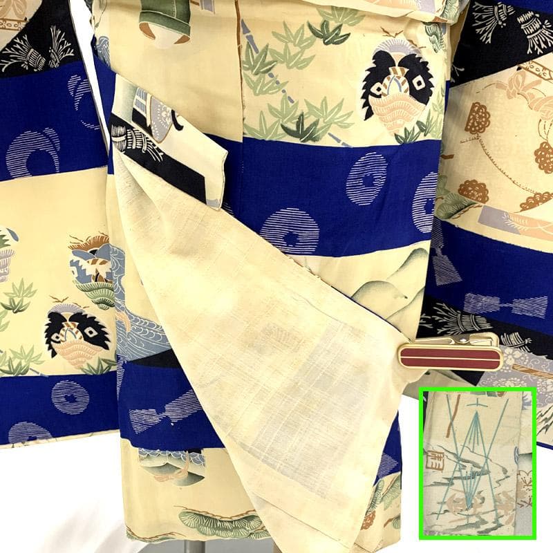 505ab56■七五三 三歳 男児 アンティーク着物&総絞り被布■状態良好