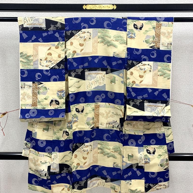 505ab56■七五三 三歳 男児 アンティーク着物&総絞り被布■状態良好
