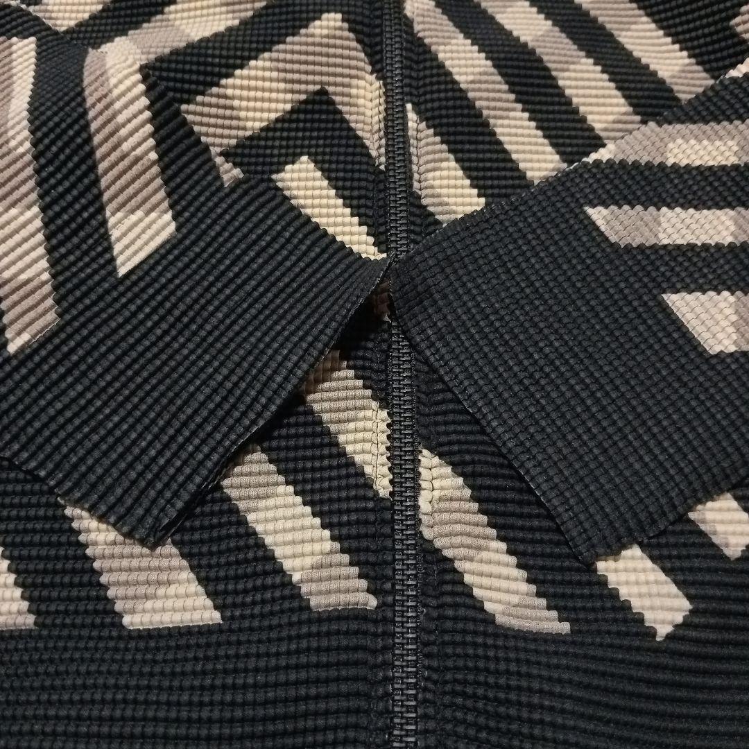 イッセイミヤケ me ジャケット ダブルジップ 幾何学模様