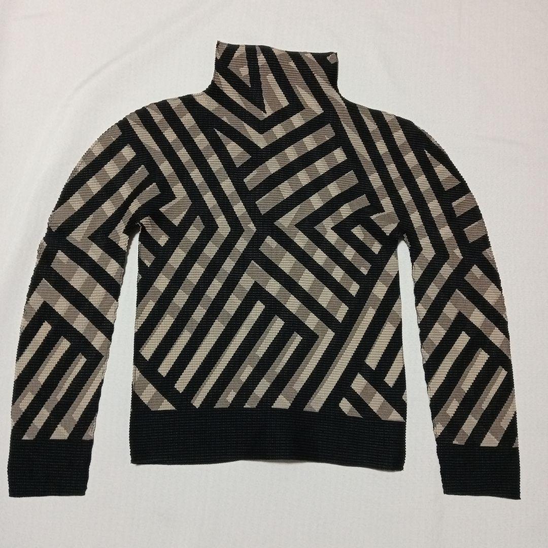 イッセイミヤケ me ジャケット ダブルジップ 幾何学模様