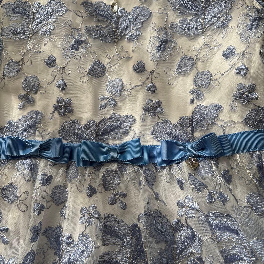 メゾピアノ mezzo piano 花柄刺しゅう レース ワンピース　130