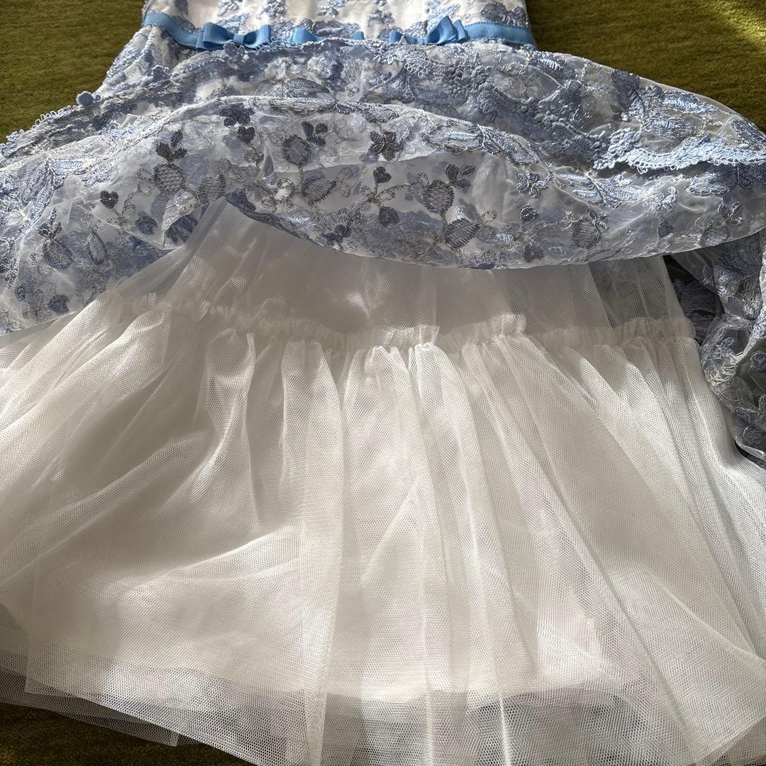 メゾピアノ mezzo piano 花柄刺しゅう レース ワンピース　130