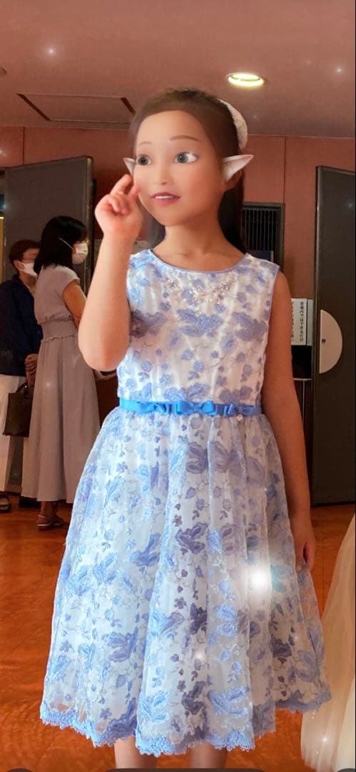 メゾピアノ mezzo piano 花柄刺しゅう レース ワンピース　130