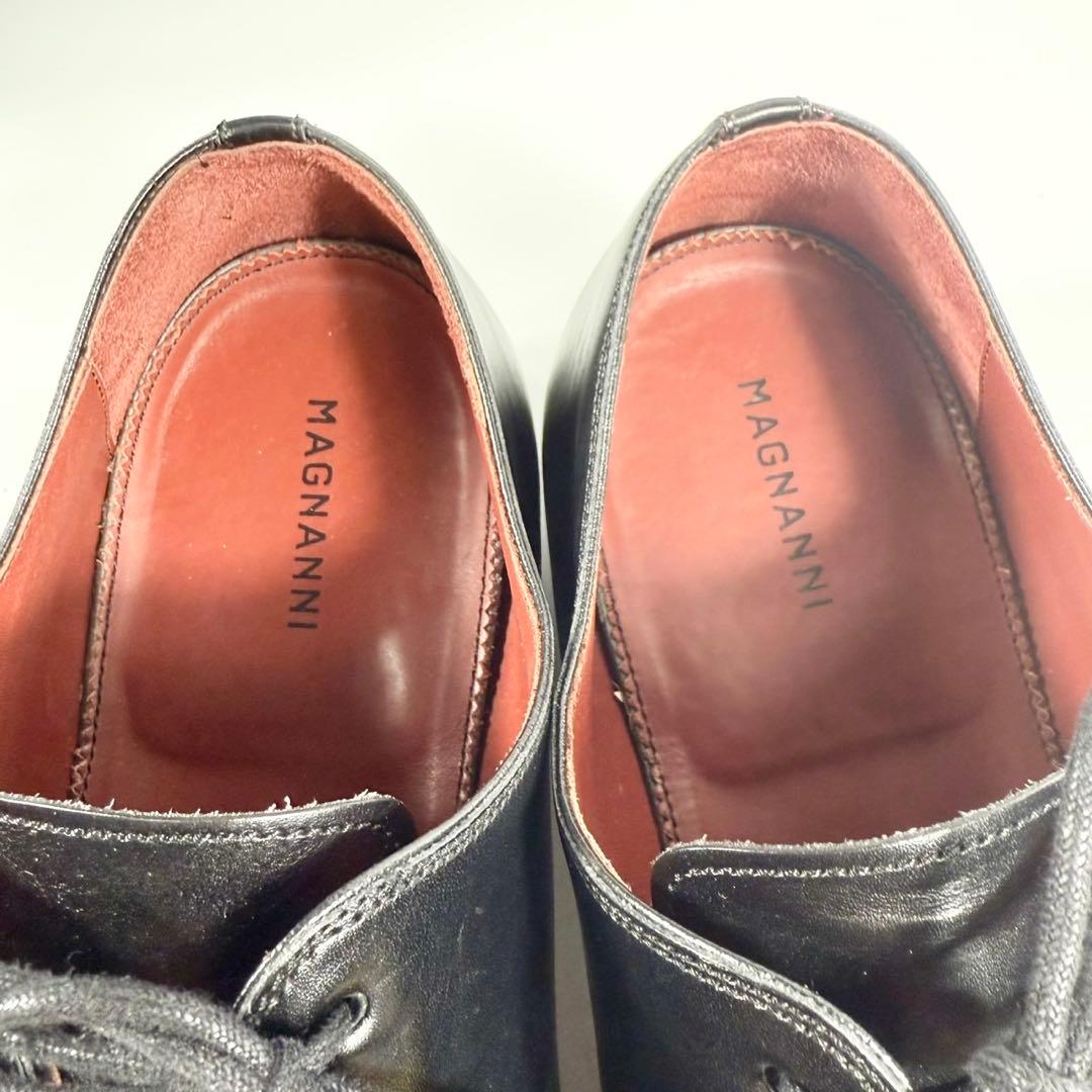 【美品】MAGNANNI マグナーニ　ホールカット（42）オパンケ製法　革靴　黒