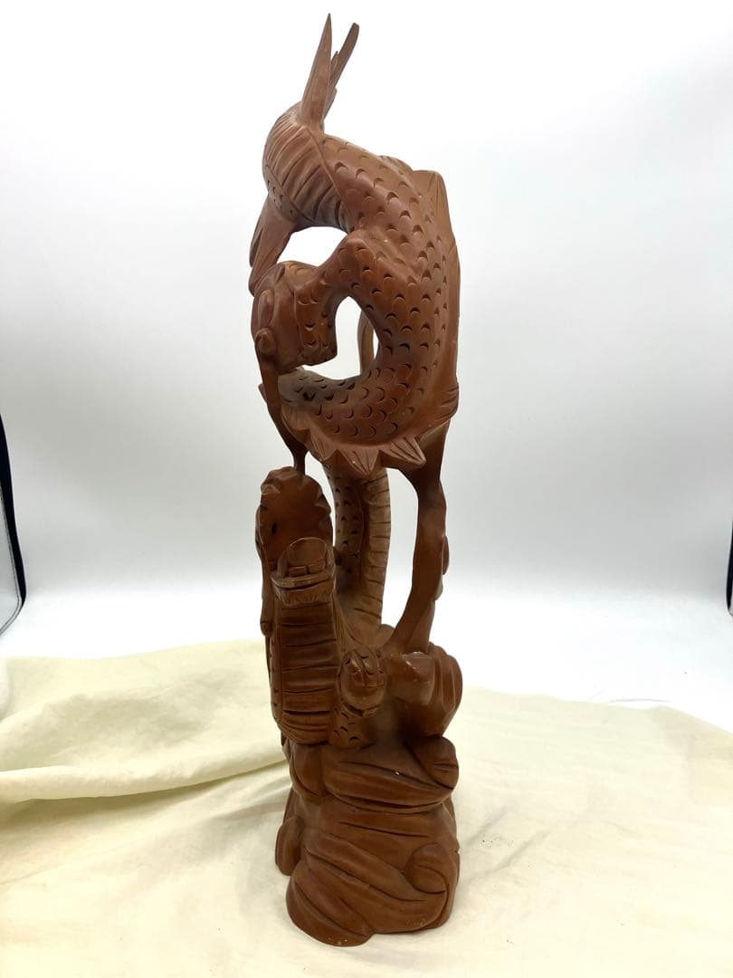 龍神 木彫り 龍の干支 置き物 龍 開運　和風置物 ドラゴン　約45cm 竜