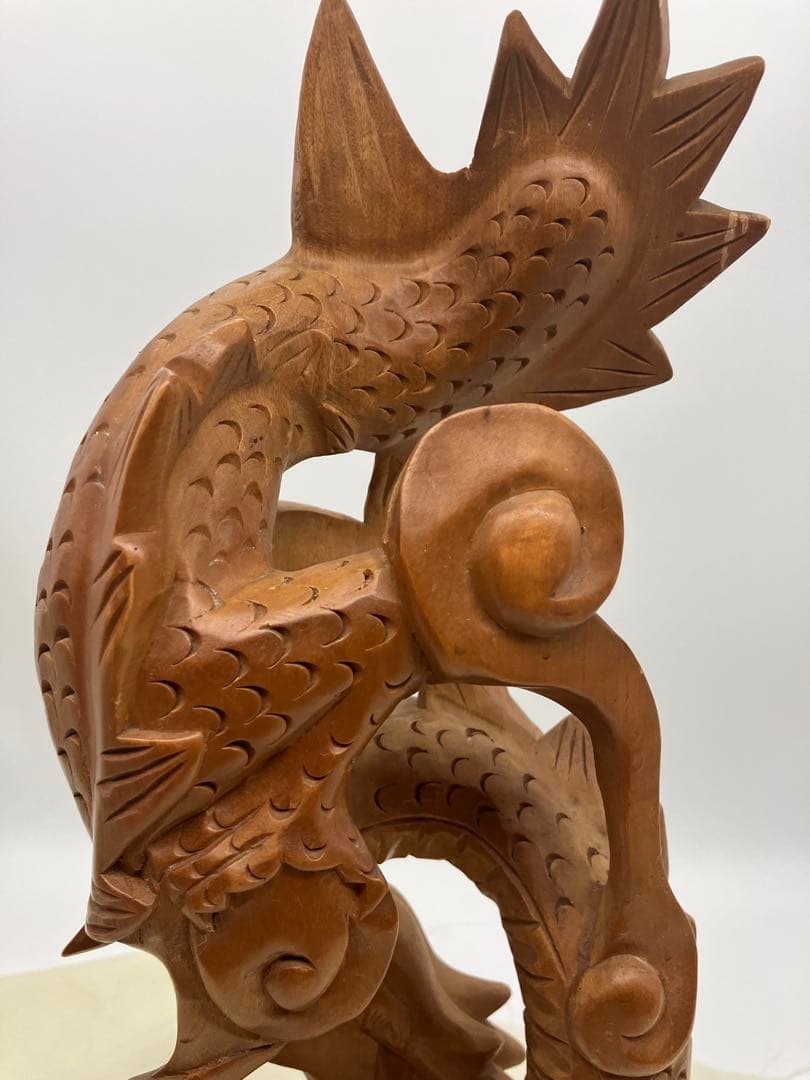 龍神 木彫り 龍の干支 置き物 龍 開運　和風置物 ドラゴン　約45cm 竜