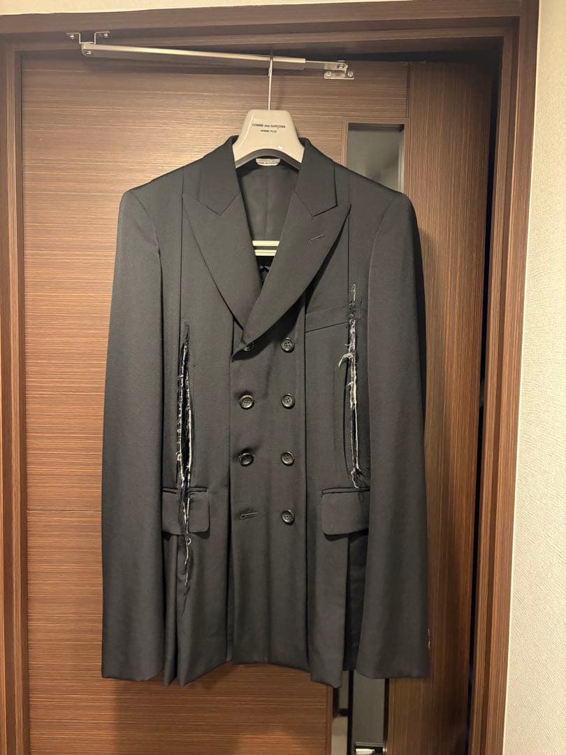 コムデギャルソンオムプリュス 切り裂き プリーツ ダブルジャケット