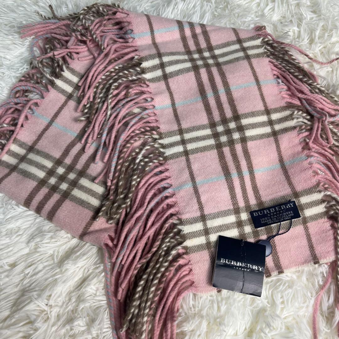 【カシミア100%】　BURBERRY チェック柄マフラー 新品未使用品