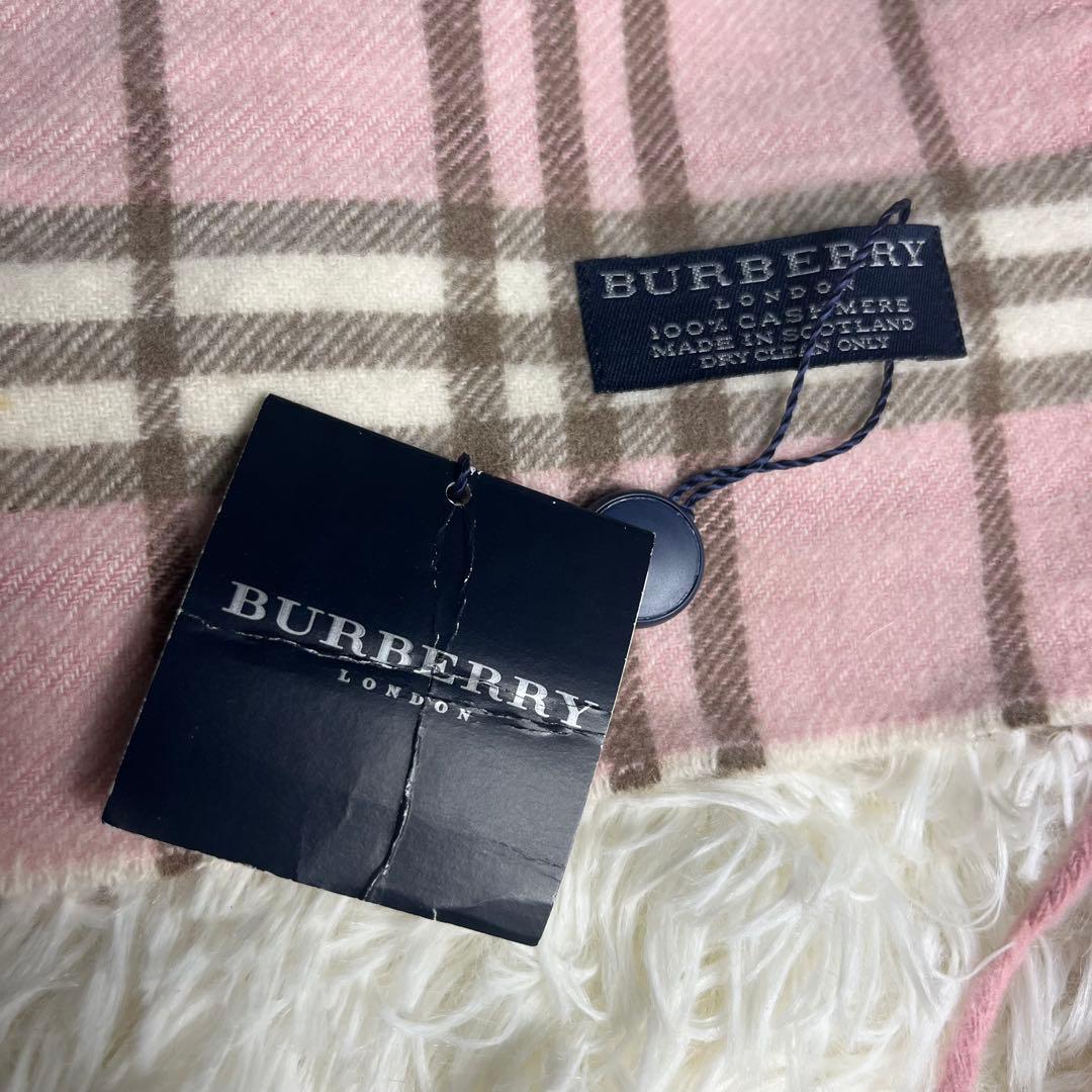 【カシミア100%】　BURBERRY チェック柄マフラー 新品未使用品