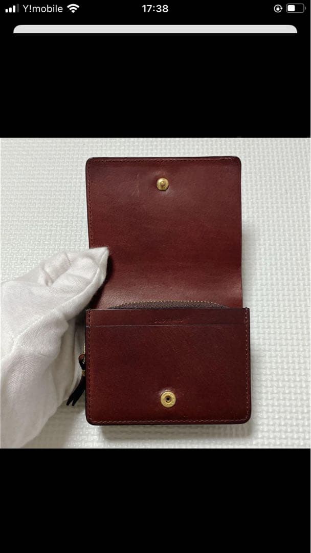未使用　SLOW スロウ　レザー二つ折り財布　ダークブラウン　濃茶　ミニ財布
