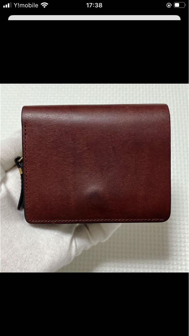 未使用　SLOW スロウ　レザー二つ折り財布　ダークブラウン　濃茶　ミニ財布