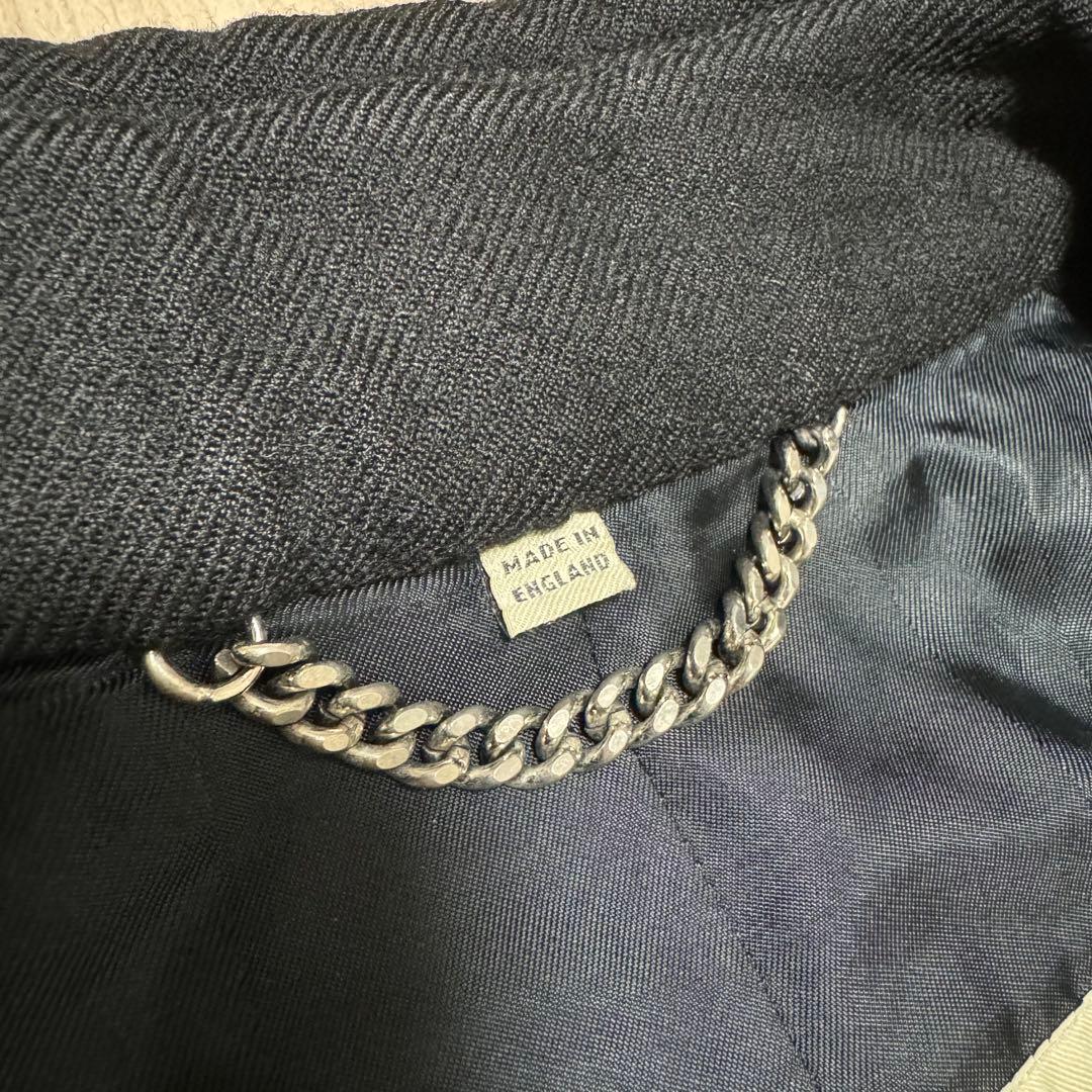 美品 バーバリーロンドン 最高級 裏地チェック ブラック ウールコート