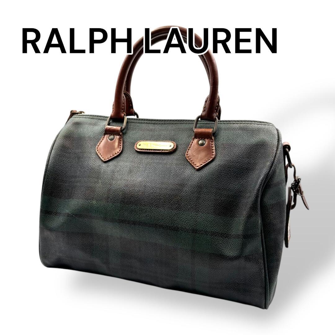 RALPH LAUREN ラルフローレン ミニボストン レザー 緑 R574