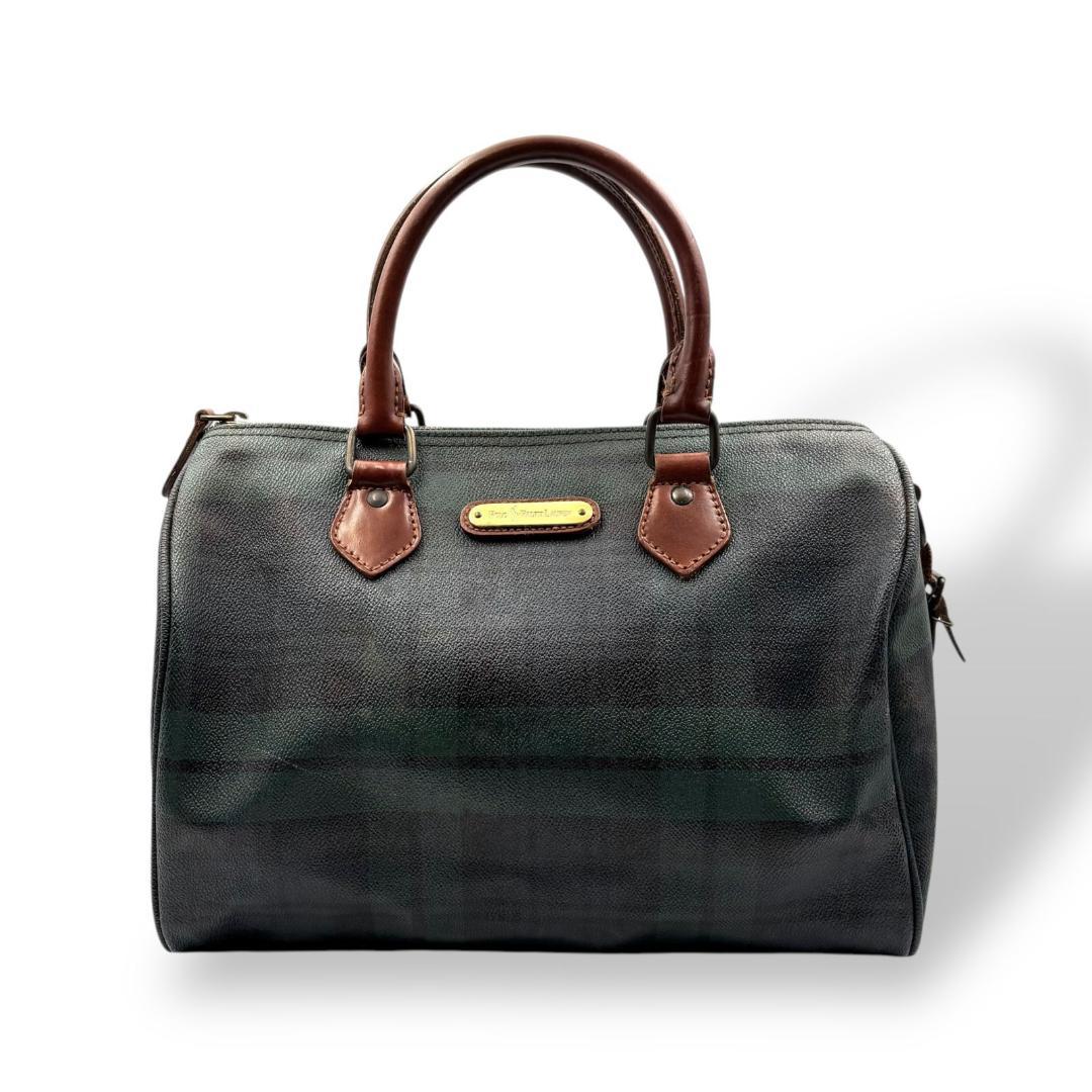 RALPH LAUREN ラルフローレン ミニボストン レザー 緑 R574