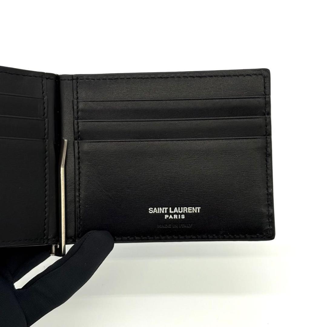 サンローラン YSL マネークリップ お札入れ レザー 黒 ブラック 2159