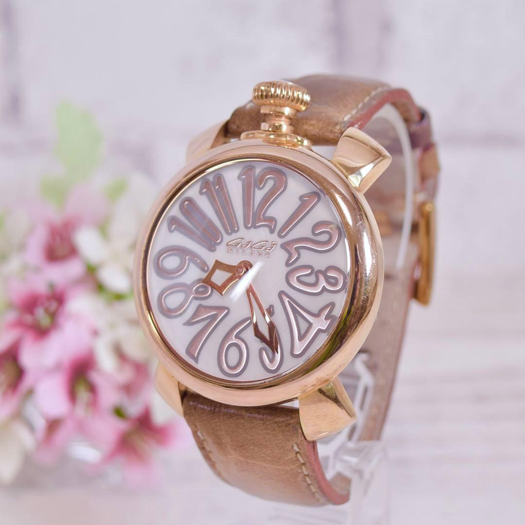 【美品】 ガガミラノ メンズ 腕時計 クォーツ マヌアーレ マニュアーレ 稼働