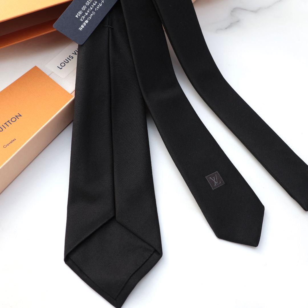 未使用 ルイ・ヴィトン LOUIS VUITTON ブラック ネクタイ