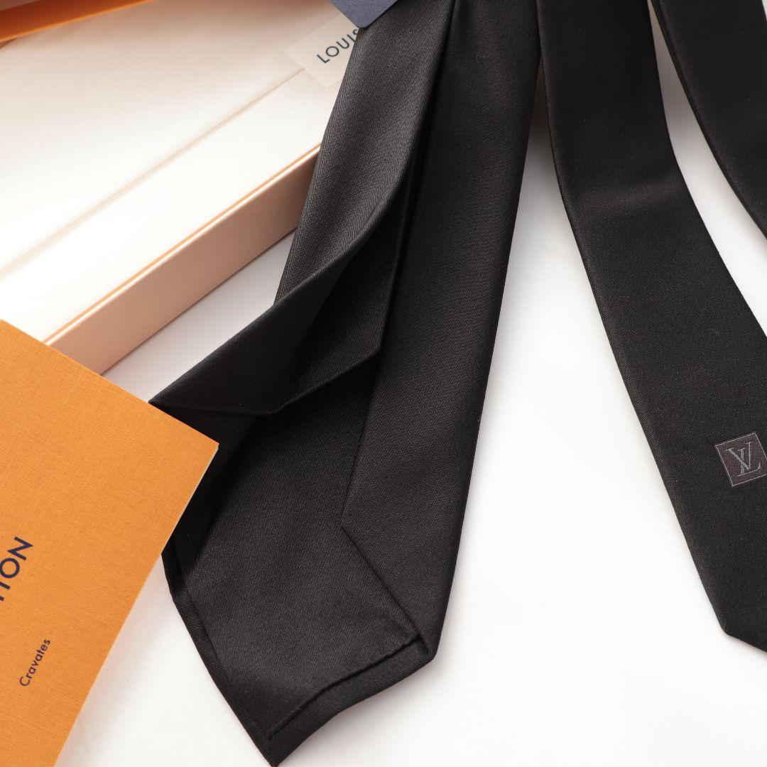 未使用 ルイ・ヴィトン LOUIS VUITTON ブラック ネクタイ