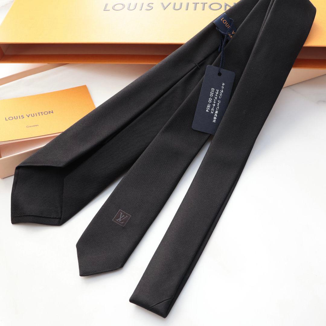 未使用 ルイ・ヴィトン LOUIS VUITTON ブラック ネクタイ