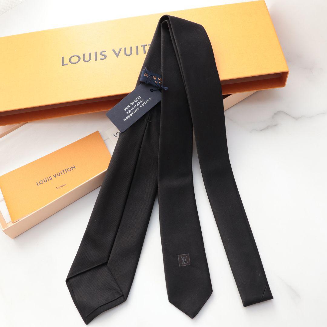 未使用 ルイ・ヴィトン LOUIS VUITTON ブラック ネクタイ