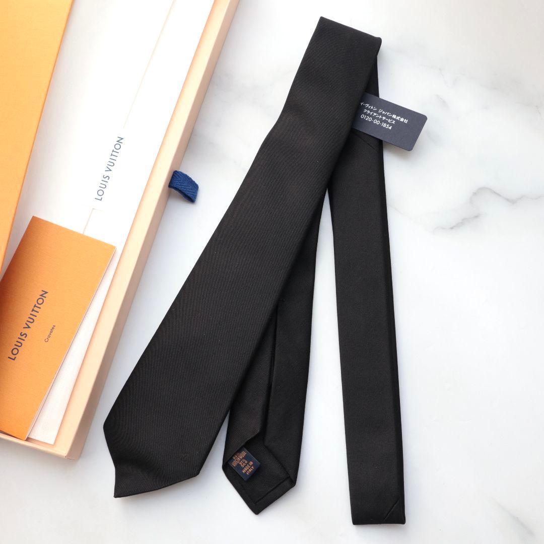 未使用 ルイ・ヴィトン LOUIS VUITTON ブラック ネクタイ