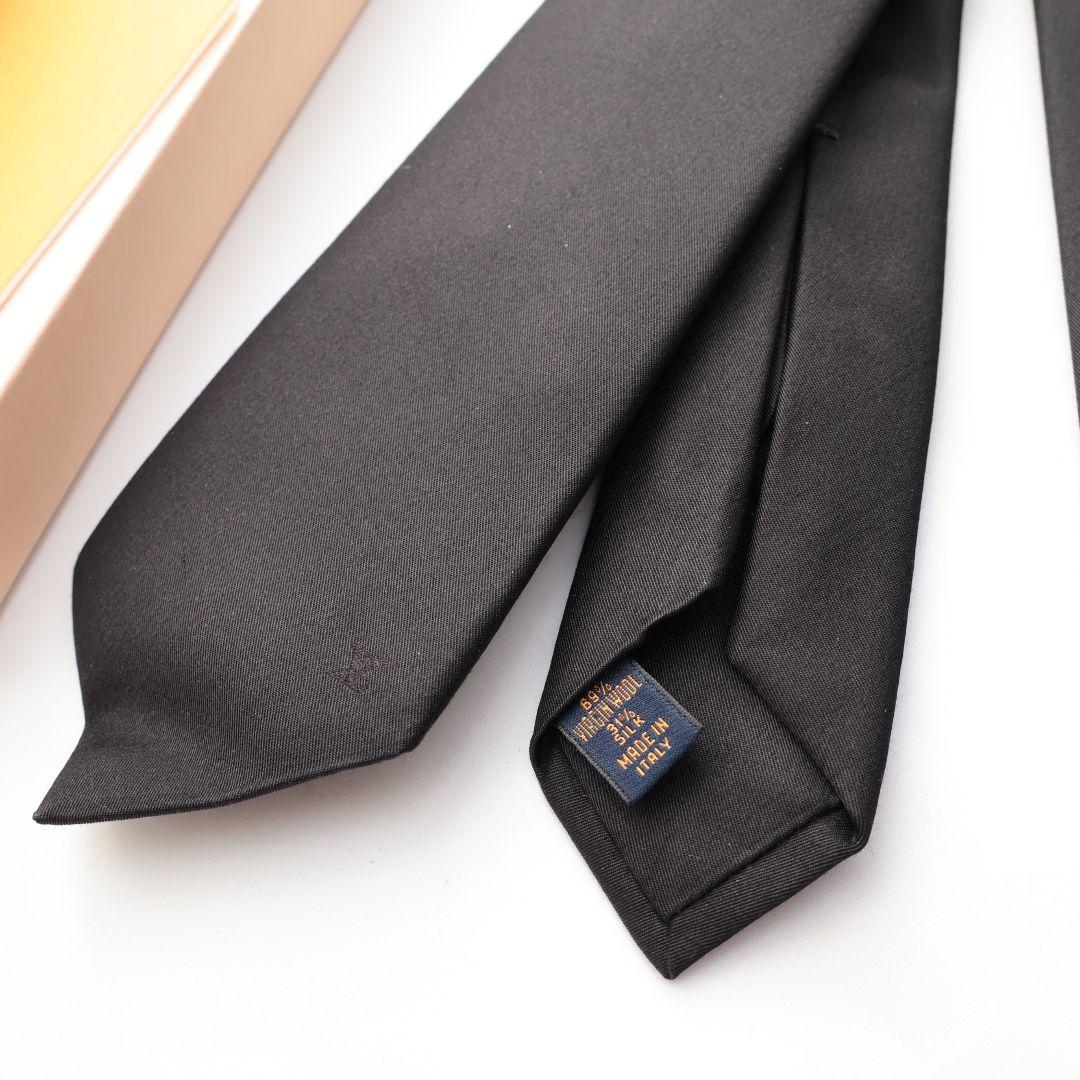 未使用 ルイ・ヴィトン LOUIS VUITTON ブラック ネクタイ