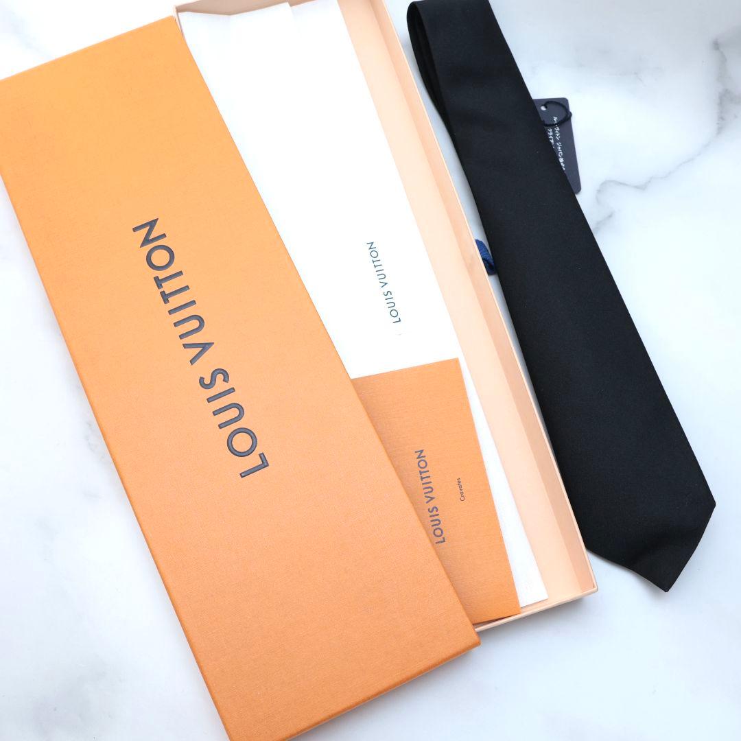 未使用 ルイ・ヴィトン LOUIS VUITTON ブラック ネクタイ