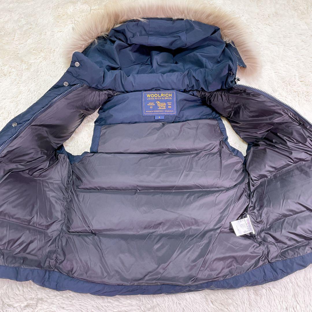 【美品】ウールリッチ　タヌキファー　ネイビー　3way ダウンベスト　Sサイズ