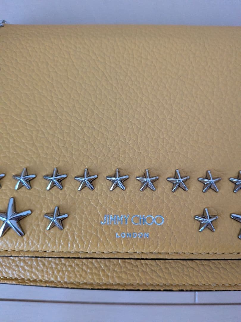 JIMMY CHOO イエロー スタースタッズ ショルダーバッグ