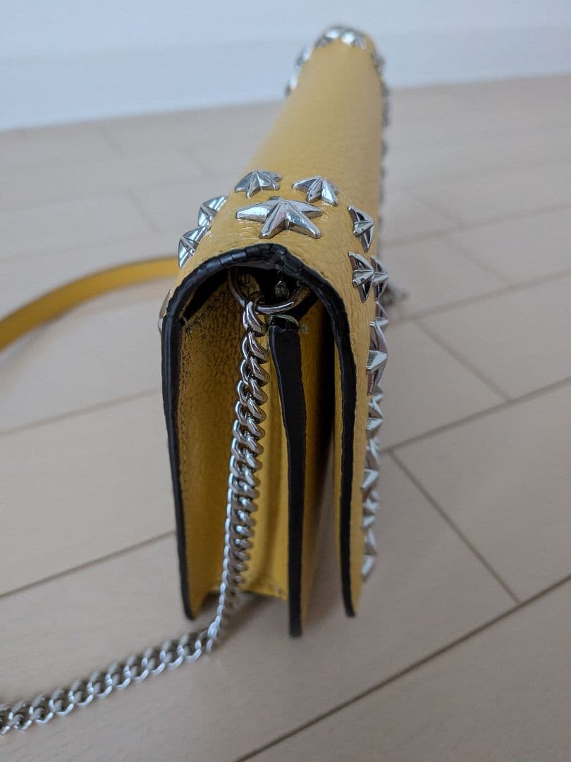 JIMMY CHOO イエロー スタースタッズ ショルダーバッグ