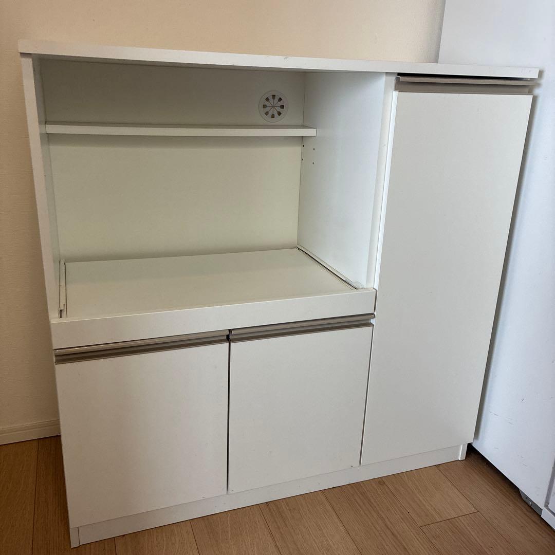 ひまわりホワイト レンジボード 可動棚付き