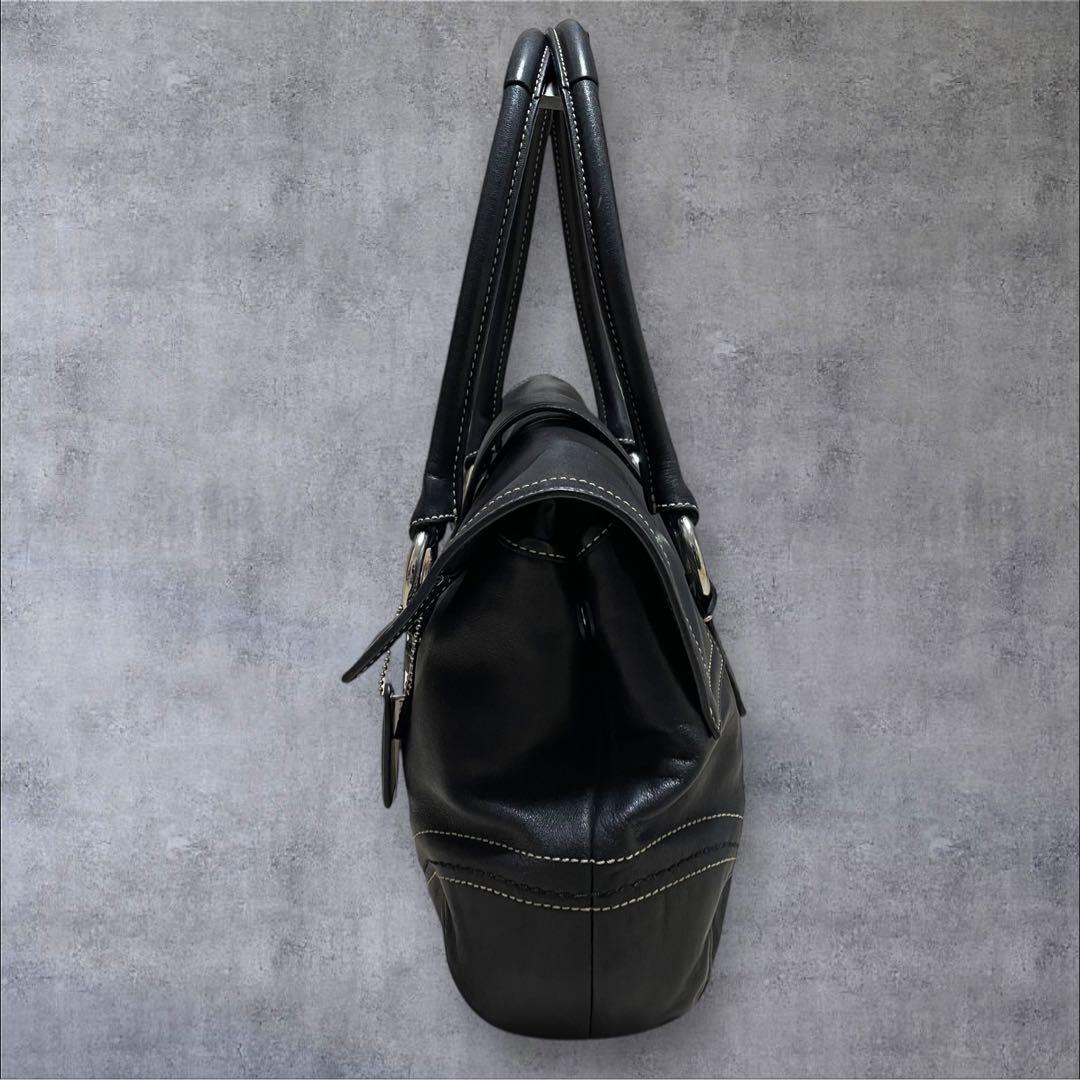 COACH SOHO ソーホー ペブルドレザー サッチェル バッグ 肩掛け 黒