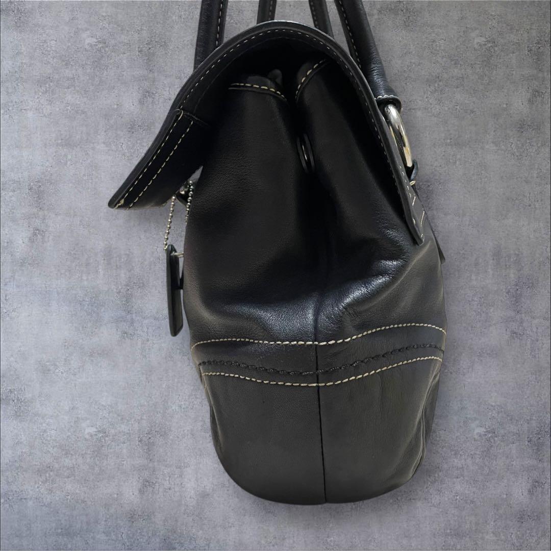 COACH SOHO ソーホー ペブルドレザー サッチェル バッグ 肩掛け 黒