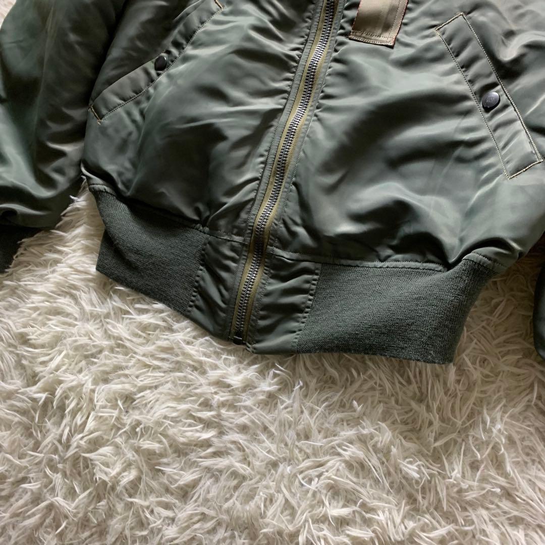 美品■バズリクソンズ フライトジャケット B-15D ワッペン　グリーン　38